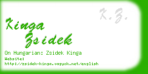 kinga zsidek business card